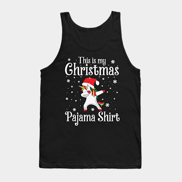 This Is My Christmas Pajama Shirt Unicorn Tank Top by DragonTees